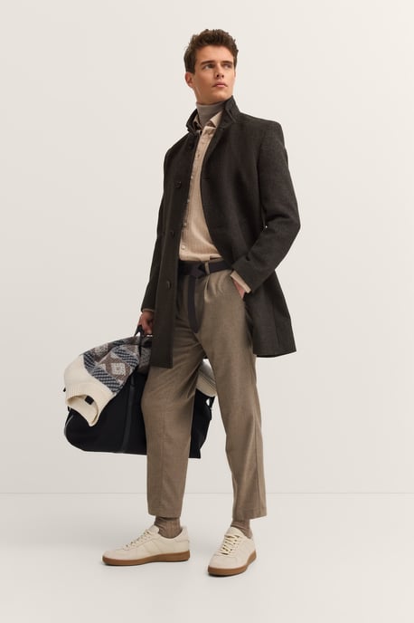 Bugatti Herren Stehkragen Mantel Modern Fit aus einem Wollmix - Image 4