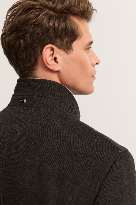Bugatti Herren Stehkragen Mantel Modern Fit aus einem Wollmix - Image 5
