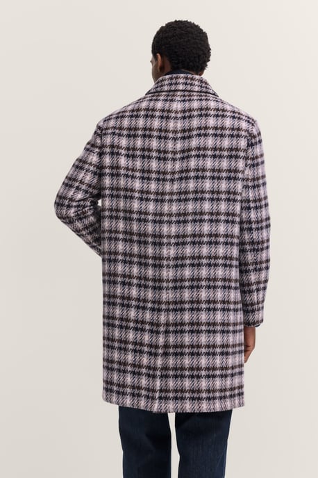 Bugatti Herren Langer Mantel kariert mit Umlegekragen und Modern Fit - Image 2