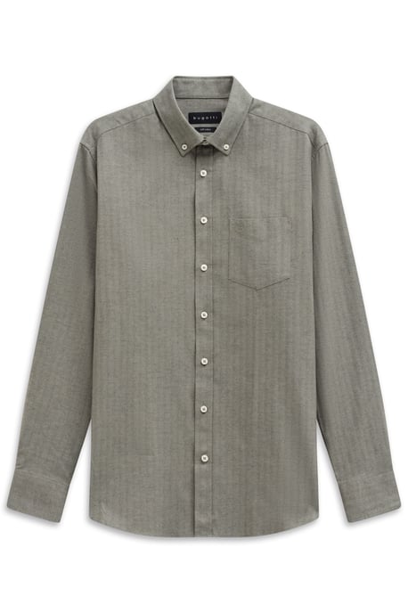 Bugatti Herren Vrijetijdsshirt met lange mouwen in modern fit met button-down kraag - Image 3