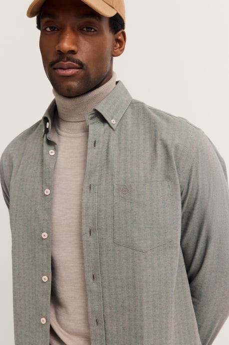 Bugatti Herren Vrijetijdsshirt met lange mouwen in modern fit met button-down kraag - Image 4