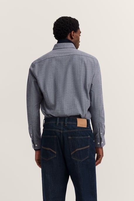 Bugatti Herren Vrijetijdsshirt met lange mouwen in modern fit met button-down kraag - Image 2
