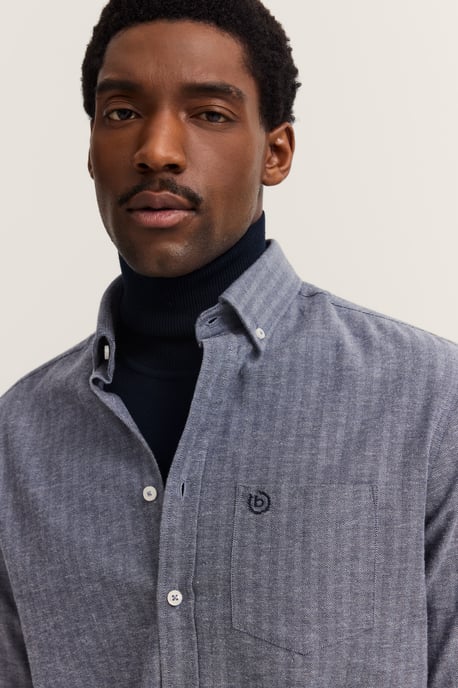Bugatti Herren Vrijetijdsshirt met lange mouwen in modern fit met button-down kraag - Image 4