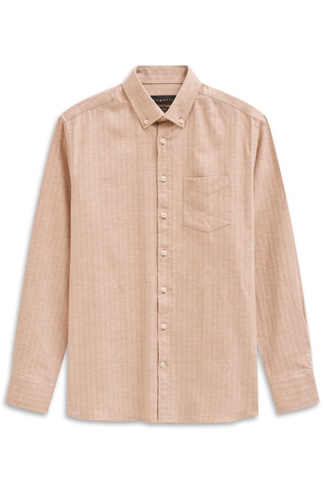 Bugatti Herren Vrijetijdsshirt met lange mouwen in modern fit met button-down kraag - Image 3