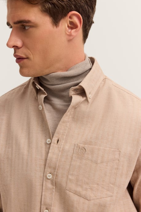 Bugatti Herren Vrijetijdsshirt met lange mouwen in modern fit met button-down kraag - Image 4