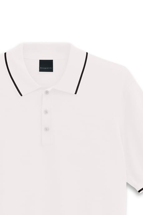 Bugatti Herren Gebreide polo met korte mouwen aangenaam zacht en tijdloos ontwerp - Image 4
