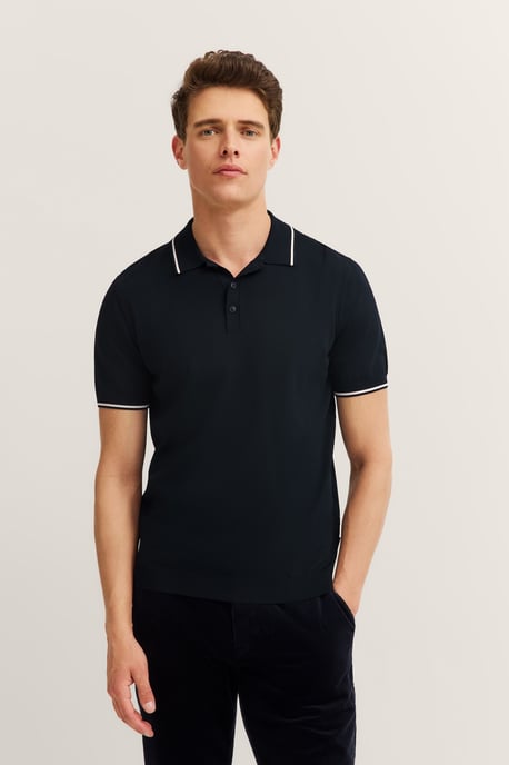 Bugatti Herren Gebreide polo met korte mouwen aangenaam zacht en tijdloos ontwerp - Image 1
