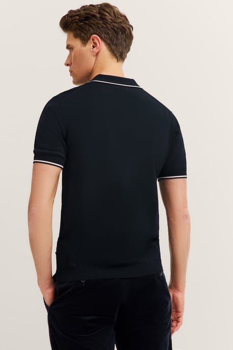 Bugatti Herren Gebreide polo met korte mouwen aangenaam zacht en tijdloos ontwerp - Image 2