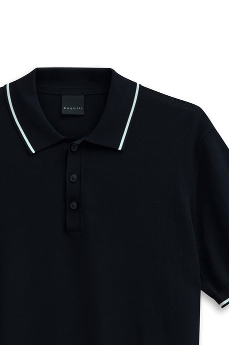 Bugatti Herren Gebreide polo met korte mouwen aangenaam zacht en tijdloos ontwerp - Image 4