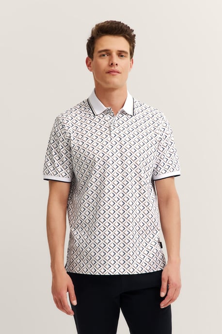 Bugatti Herren Polo shirt met korte mouwen en ruitjespatroon - Image 1