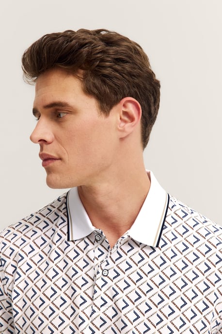 Bugatti Herren Polo shirt met korte mouwen en ruitjespatroon - Image 4