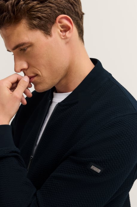 Bugatti Herren Sweatjack met collegekraag en ritssluiting - Image 4