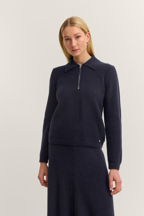Bugatti Damen Troyer mit Polokragen und kurzem Reißverschluss - Image 1