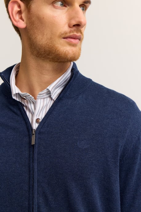 Bugatti Herren Strickjacke aus Baumwolle mit Stehkragen - Image 3