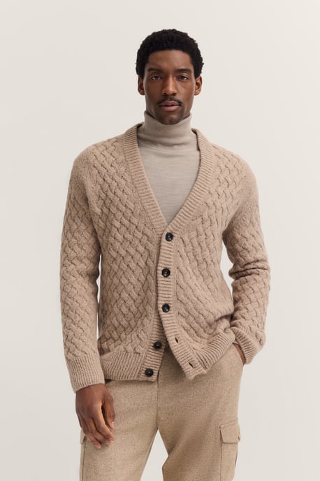 Bugatti Herren Cardigan mit V-Ausschnitt & Flechtoptik - Image 1