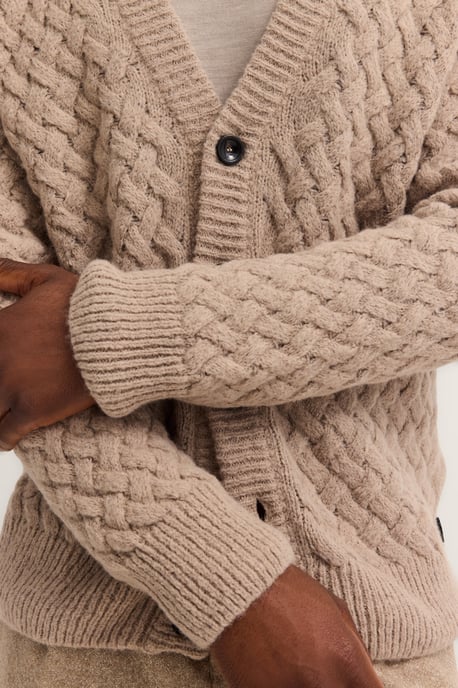 Bugatti Herren Cardigan mit V-Ausschnitt & Flechtoptik - Image 4