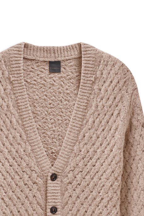 Bugatti Herren Cardigan mit V-Ausschnitt & Flechtoptik - Image 5