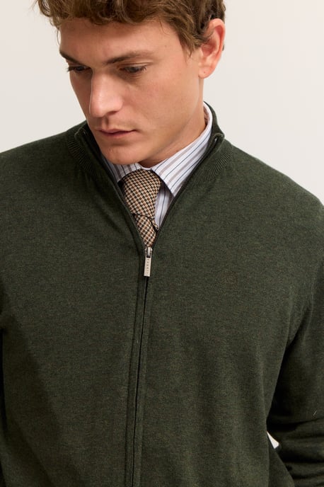 Bugatti Herren Strickjacke aus Baumwolle mit Stehkragen - Image 3