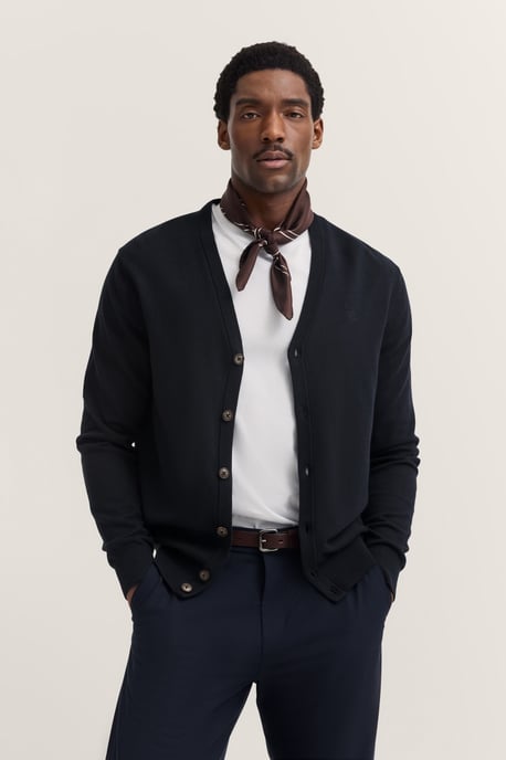 Bugatti Herren Cardigan mit V-Ausschnitt aus Baumwolle-Kaschmir - Image 1