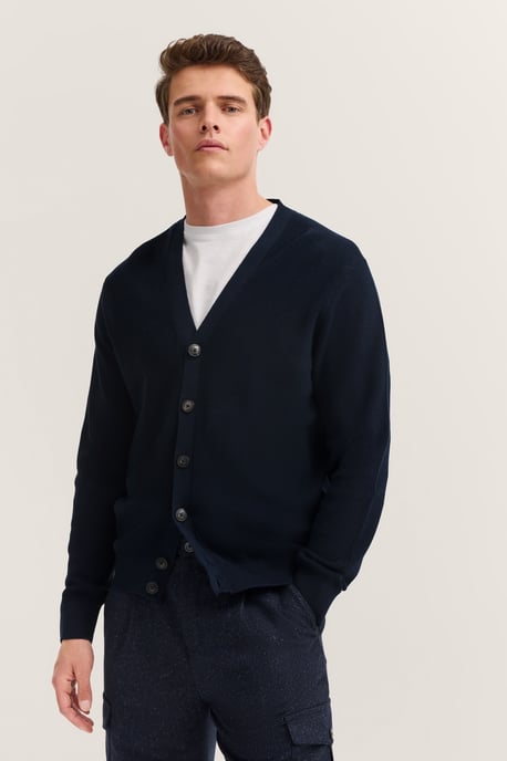 Bugatti Herren Cardigan mit V-Ausschnitt und Ripp-Struktur - Image 1
