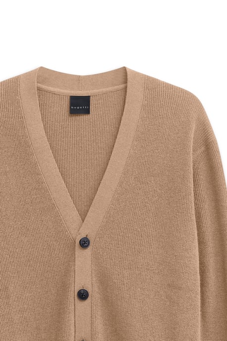 Bugatti Herren Cardigan mit V-Ausschnitt und Ripp-Struktur - Image 4