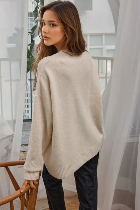 Cozy Crew Neck Knit Sweater - Image 4