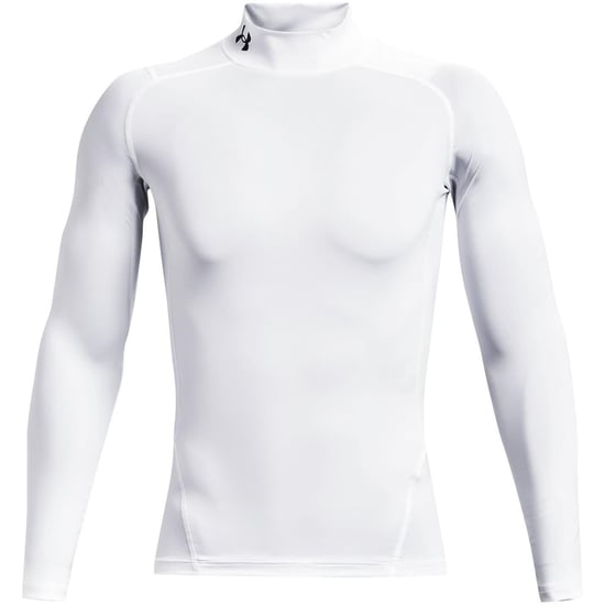 Under Armour HeatGear-basislaagshirt voor heren met hoge kraag, raglanmouwen en lange mouwen (Wit) - Image 2