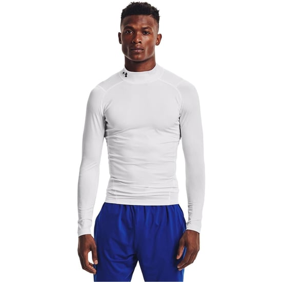 Under Armour HeatGear-basislaagshirt voor heren met hoge kraag, raglanmouwen en lange mouwen (Wit) - Image 4