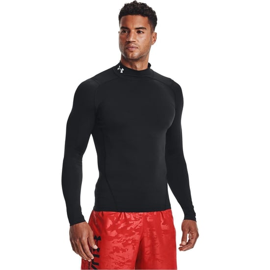 Under Armour HeatGear-basislaagshirt voor heren met hoge kraag, raglanmouwen en lange mouwen (Zwart) - Image 4