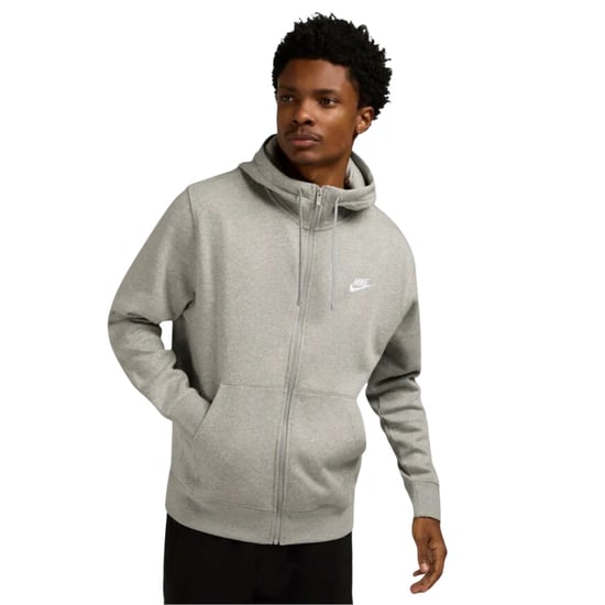 Nike Club Fleece Pullover Full Zip Grey Hoodie - Image 2