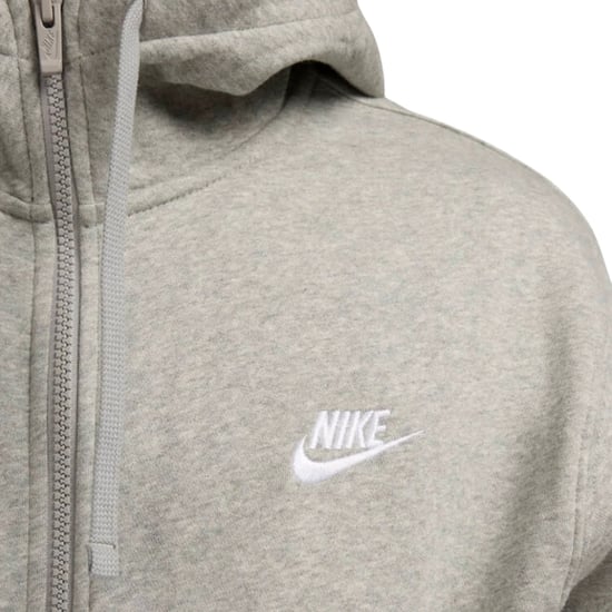 Nike Club Fleece Pullover Full Zip Grey Hoodie - Image 4