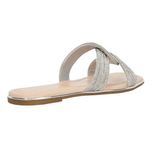 Dune London Womens/Ladies Lo Lavenham Flat Slide (Silver) - Image 2