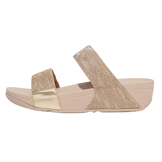 FitFlop Womens/Ladies Glitz Double Strap Slides (Rose Gold) - Image 2