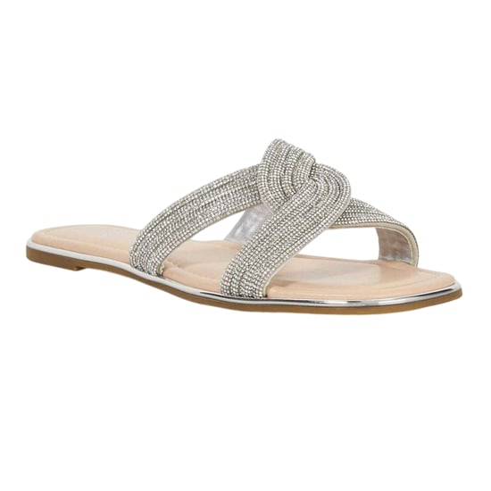 Dune London Womens/Ladies Lo Lavenham Flat Slide (Silver) - Image 4
