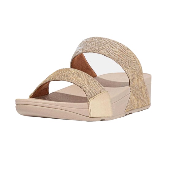 FitFlop Womens/Ladies Glitz Double Strap Slides (Rose Gold) - Image 5
