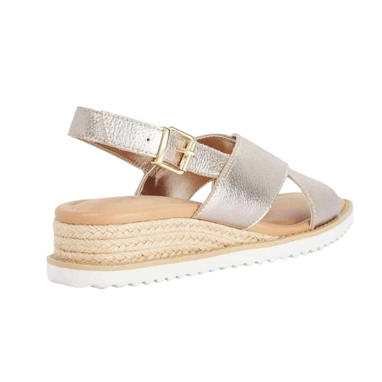 Dune London Womens/Ladies Lemesos Leather Flat Sandals (Gold) - Image 2