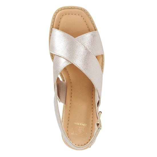 Dune London Womens/Ladies Lemesos Leather Flat Sandals (Gold) - Image 3