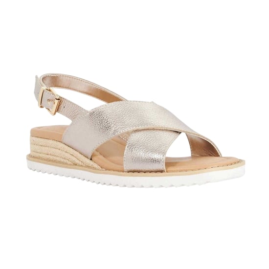 Dune London Womens/Ladies Lemesos Leather Flat Sandals (Gold) - Image 4