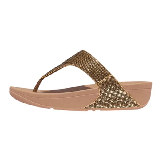 Fit Flop Lulu Glitterball-sandalen met teenband en sleehak voor dames (Goud) - Image 2