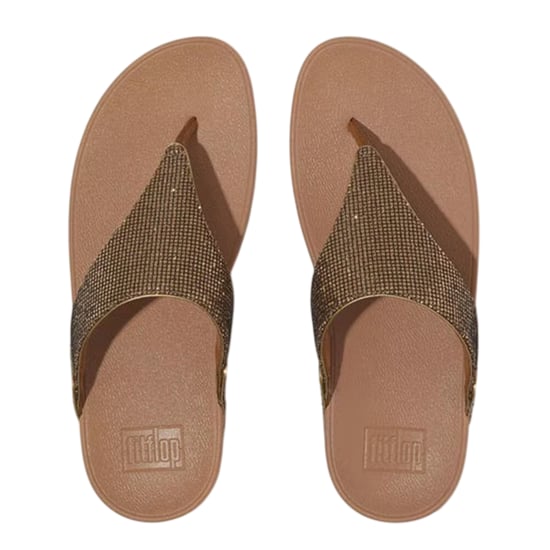 Fit Flop Lulu Glitterball-sandalen met teenband en sleehak voor dames (Goud) - Image 3