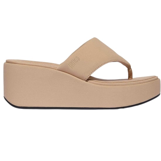 Fit Flop Womens/Ladies Denim Wedge Sandals (Beige) - Image 2