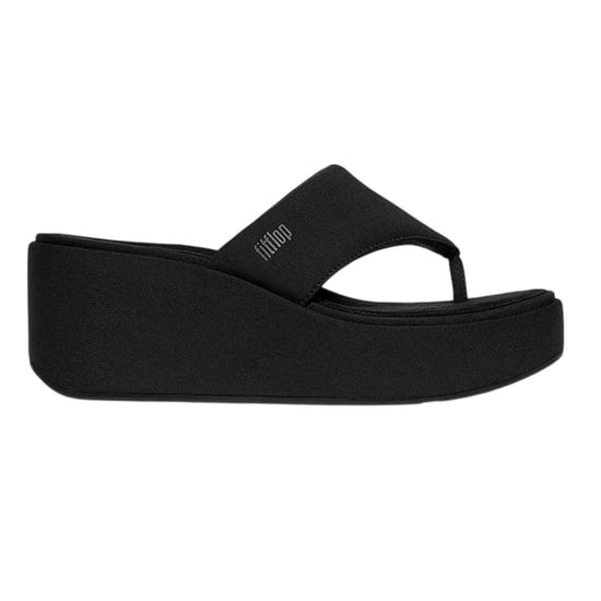 Fit Flop Womens/Ladies Denim Wedge Sandals (All Black) - Image 2