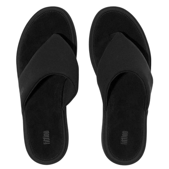 Fit Flop Womens/Ladies Denim Wedge Sandals (All Black) - Image 3