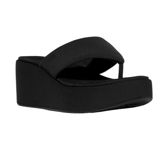Fit Flop Womens/Ladies Denim Wedge Sandals (All Black) - Image 4