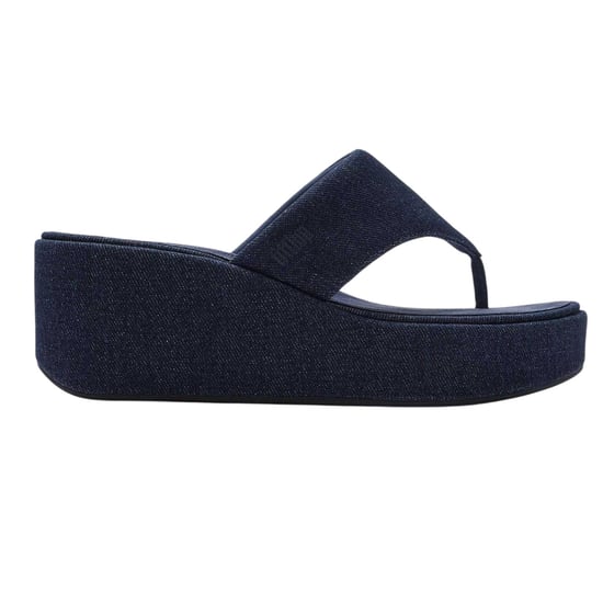 Fit Flop Womens/Ladies Denim Wedge Sandals (Dark Denim) - Image 2