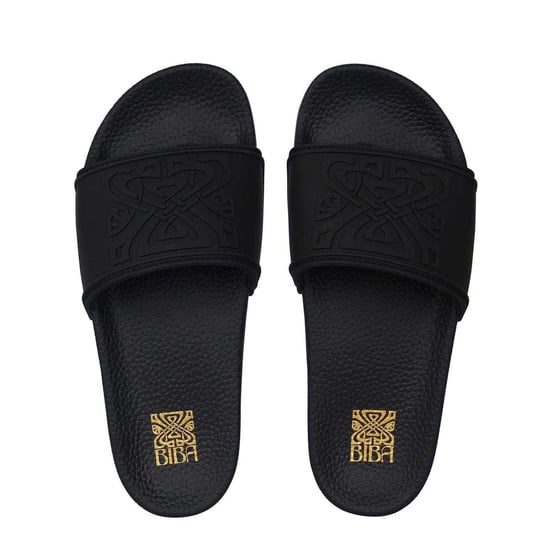 Biba Biba strandpantoffels voor dames met rubberen, gewatteerde bandjes (Zwart) - Image 5