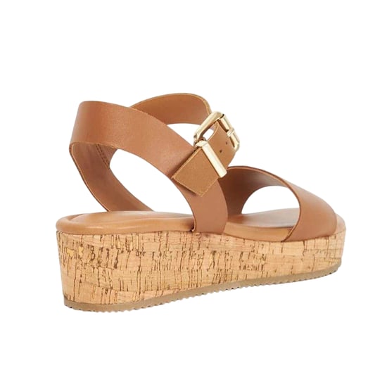 Dune London Womens/Ladies Leather Platform Sandals (Tan) - Image 2