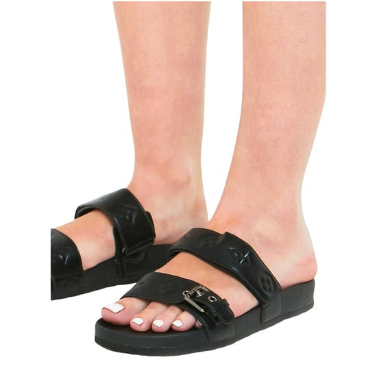 Missy Empire Platta sandaler i PU för kvinnor/damer (Svart) - Image 3
