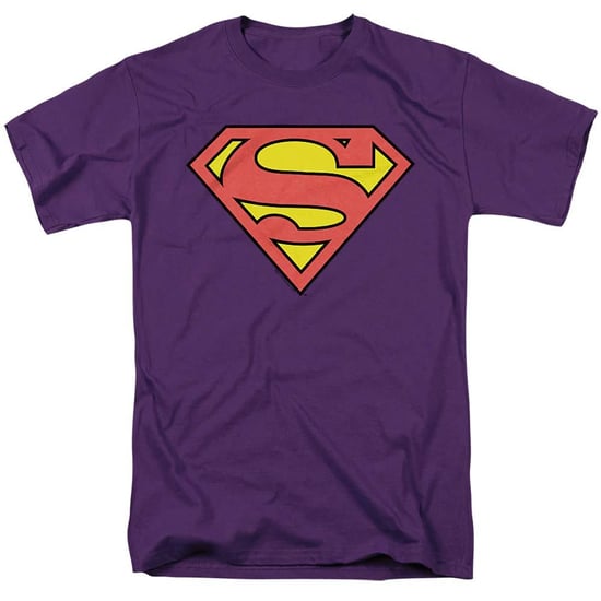 Superman Unisex Klassiek logo voor volwassenen T-Shirt (Paars) - Image 1