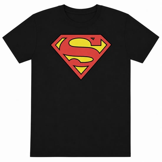 Superman Unisex Klassiek logo voor volwassenen T-Shirt (Zwart) - Image 1